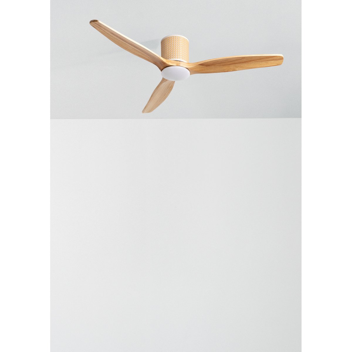 Ventilateur plafond 40W avec lumière et télécommande WIND CALM RATTAN rattan/bois naturel, CREATE