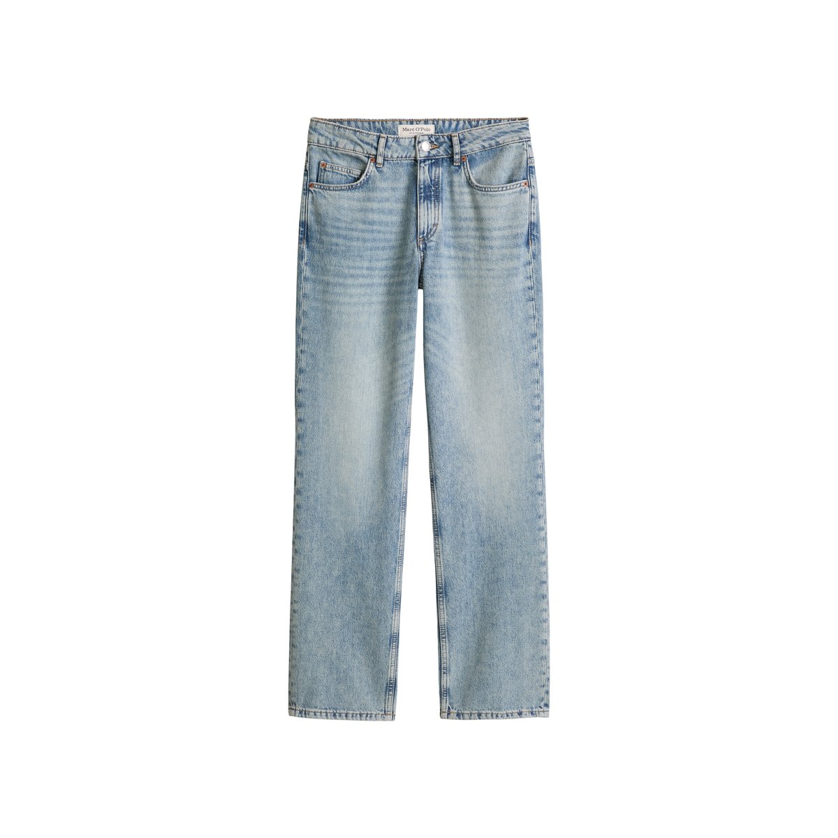 Jeans modèle Elin droit en denim rigide sans élasthanne bleu clair, MARC O'POLO