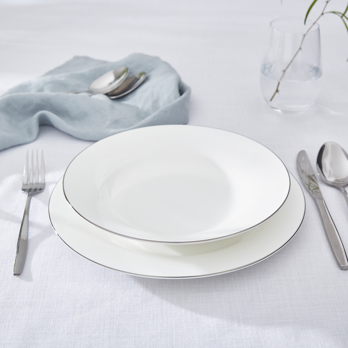 Set of 4 Serendipity Platinum Soup Plates white, ROYAL WORCESTER
