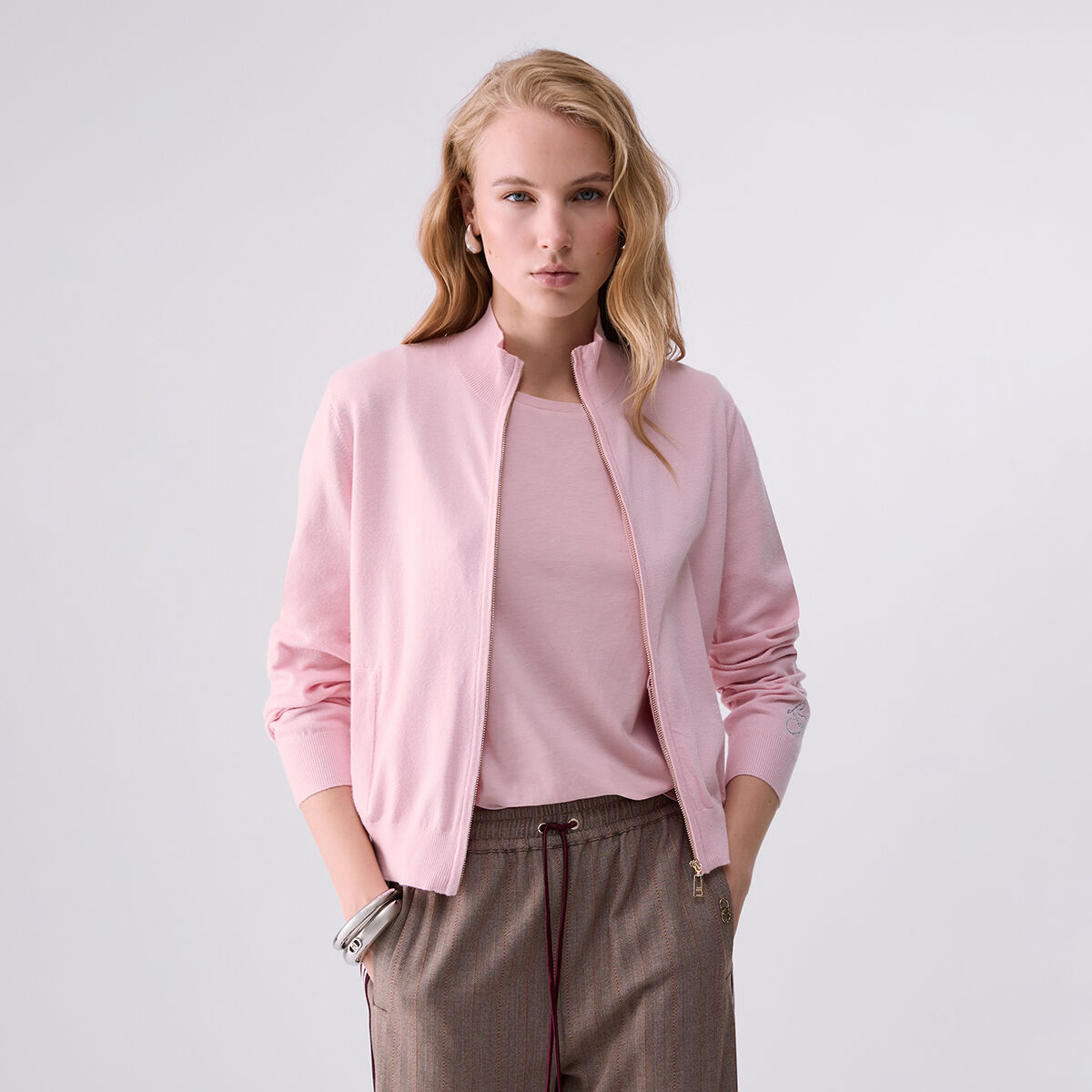 Cardigan zippé rose, LIU JO