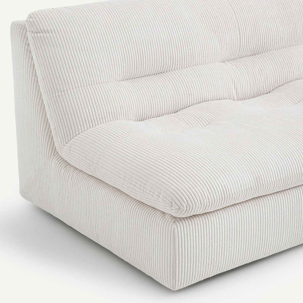 Modulaire 3-zitsbank in geribbeld polyester, Giuliano creme , AM.PM