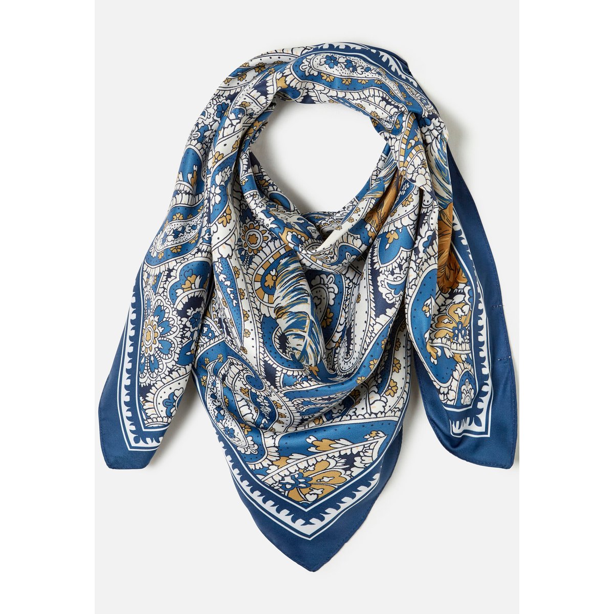 Foulard réversible imprimé cachemire bleu/beige imp. cachemire, DAMART