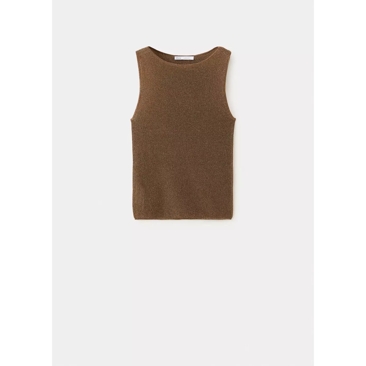 Top en fil textile à bretelles or, MANGO