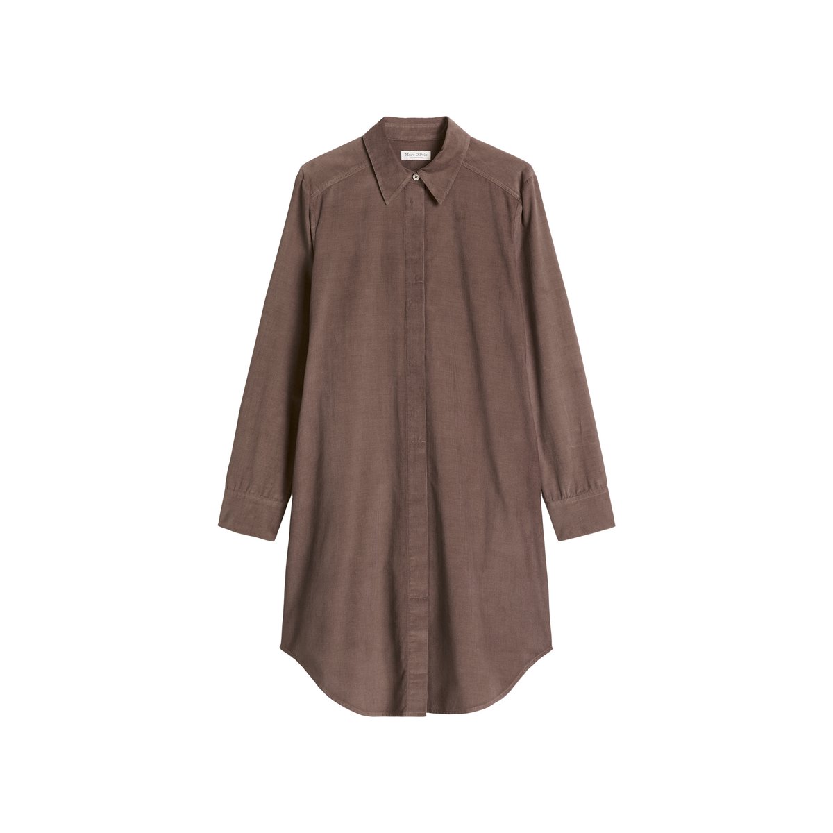 Robe chemisier large en qualité velours côtelé marron, MARC O'POLO