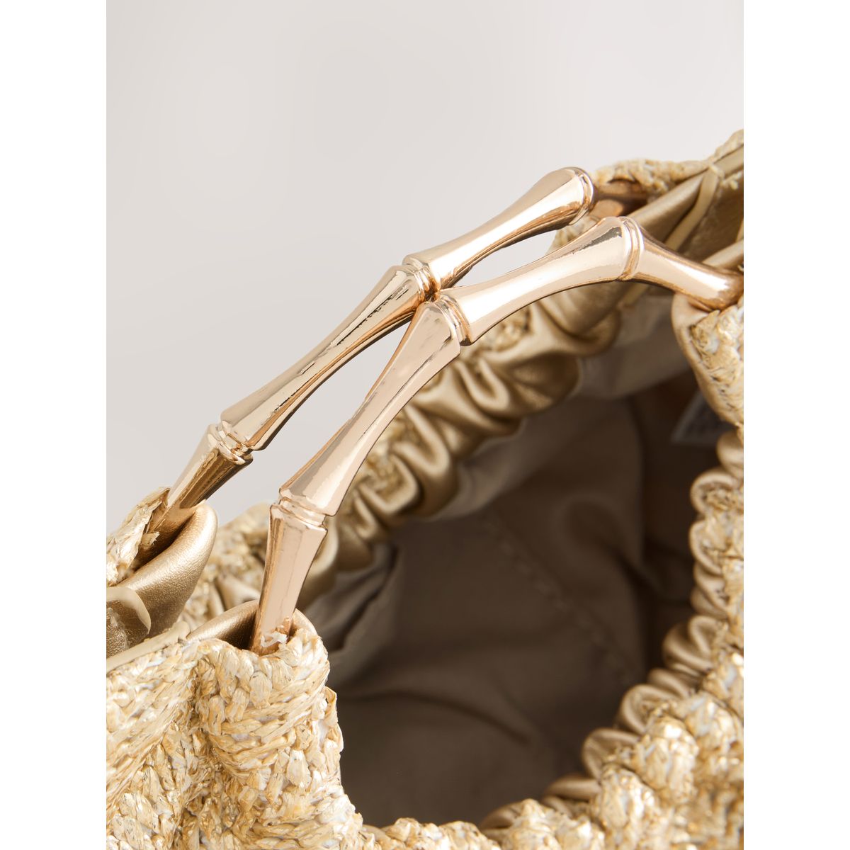 Sac à main effet raphia métallisées, NEXT