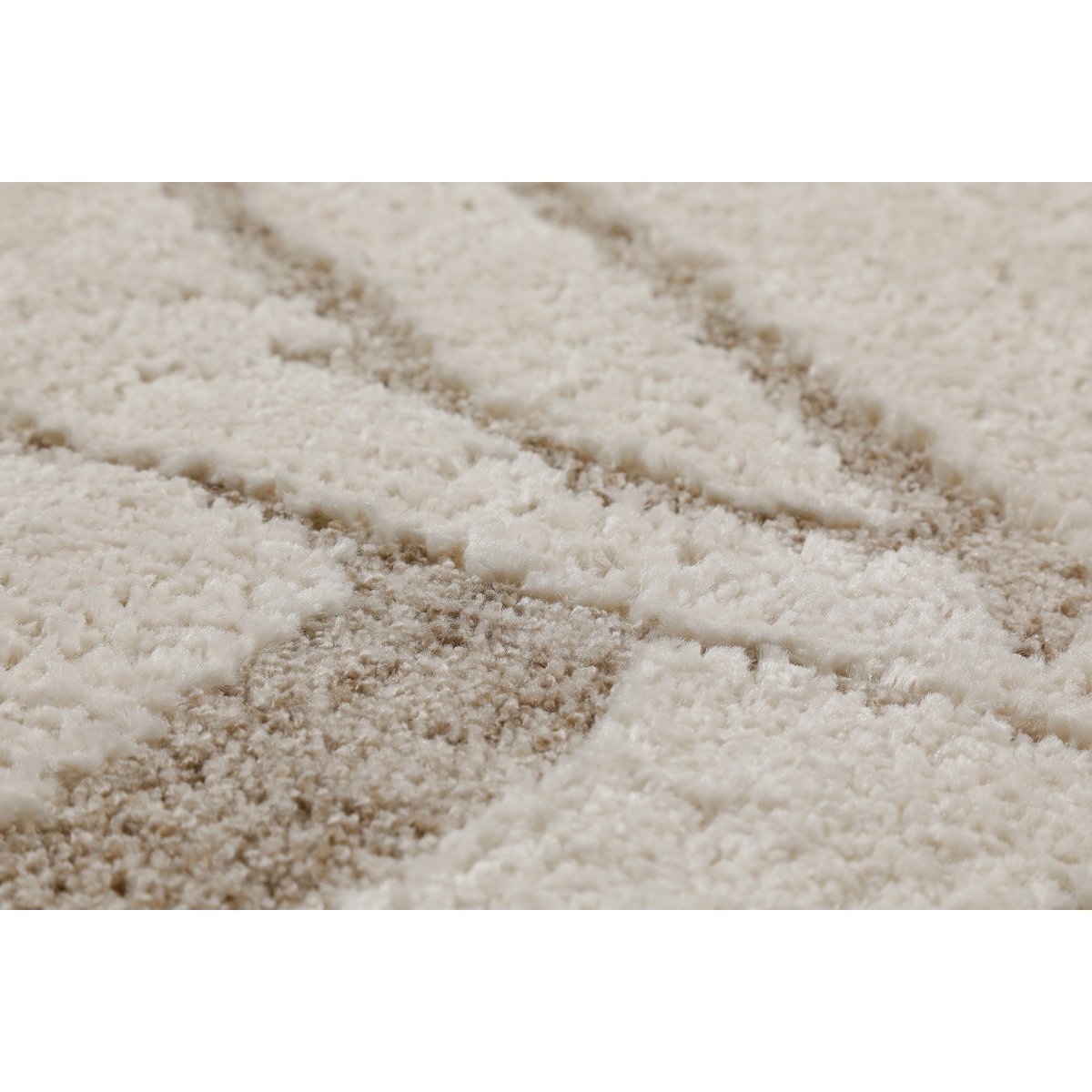 Tapis design inspiration nature à relief , Nils beige crème, WECON HOME