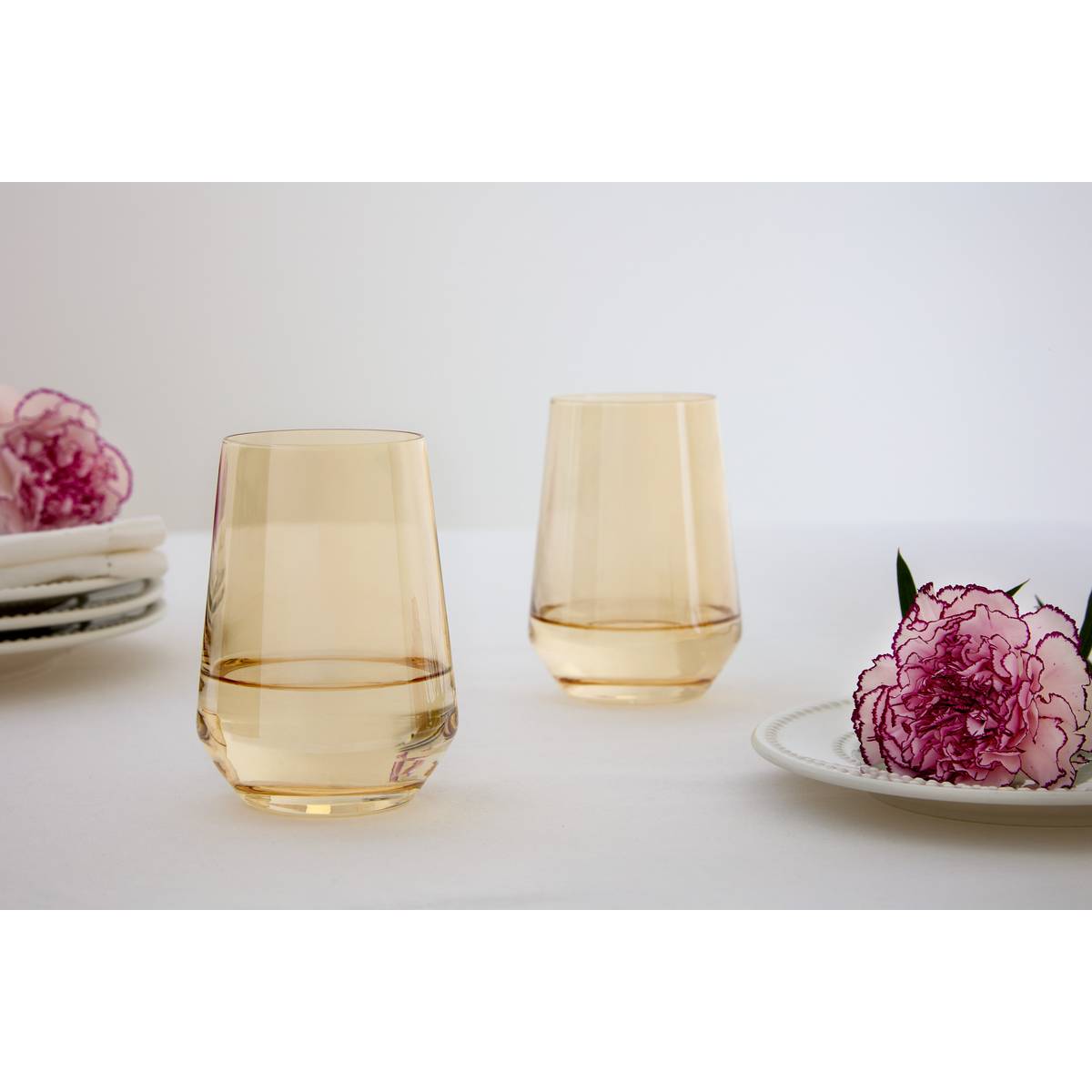 Lot de 4 gobelets en verre AMBRE ambre, ATMOSPHERA