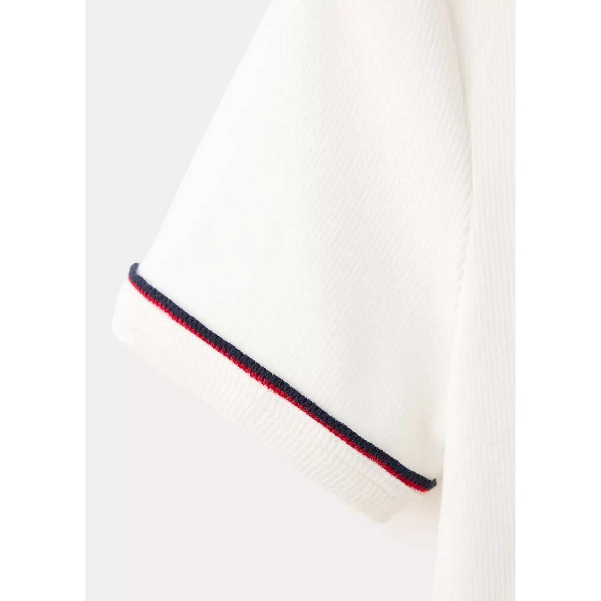 T-shirt maille côtelée liserés blanc, MANGO