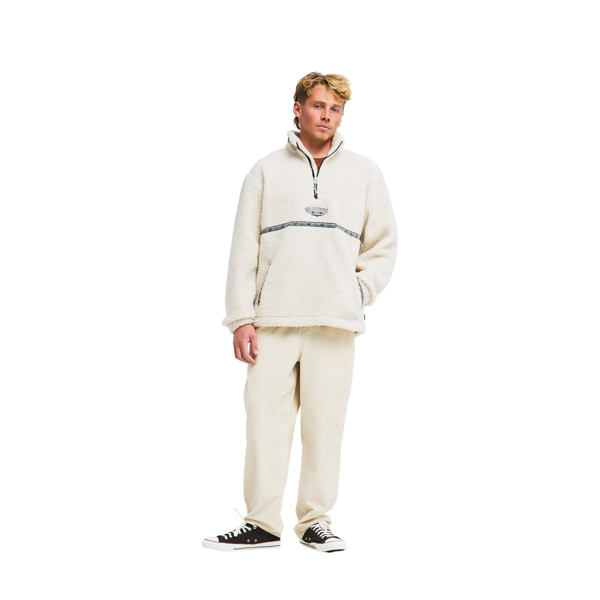 Polaire Sherpa demi-zip SINCE 73 TOMBSTONE beige oatmeal, BILLABONG