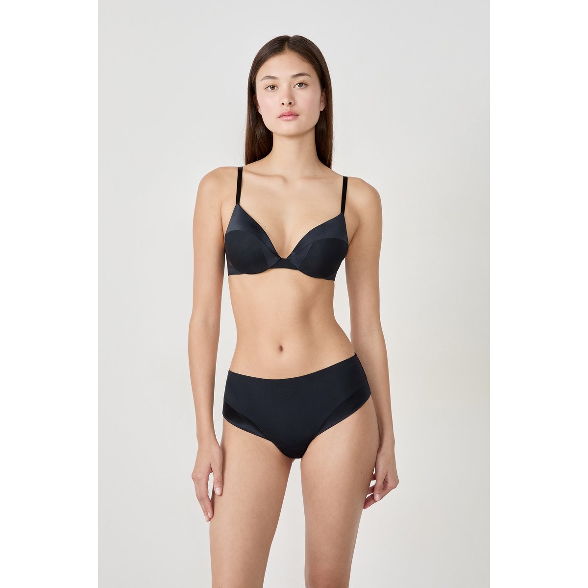 Shorty en microfibre satinée PURE ECLAT noir, ETAM