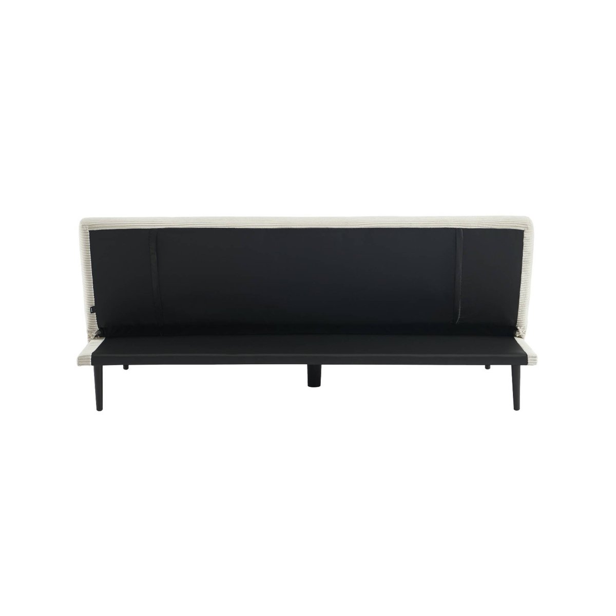 Canapé banquette convertible 3 places velours côtelé piétement métal MAX crème, SWEEEK