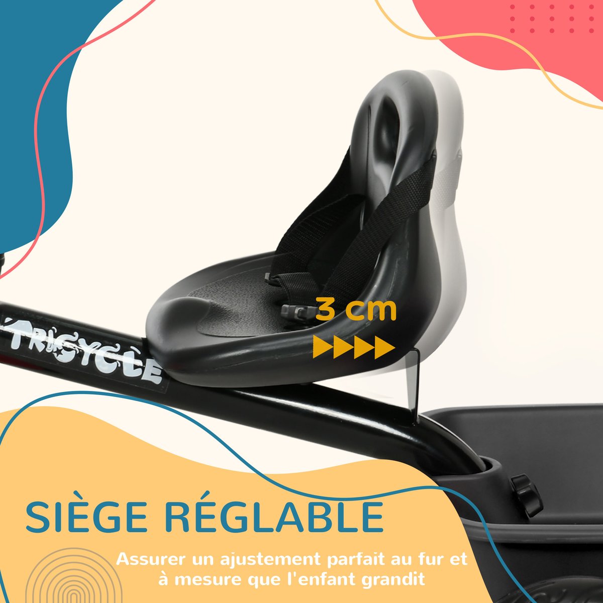 Tricycle pour enfants PP Noir noir, AIYAPLAY