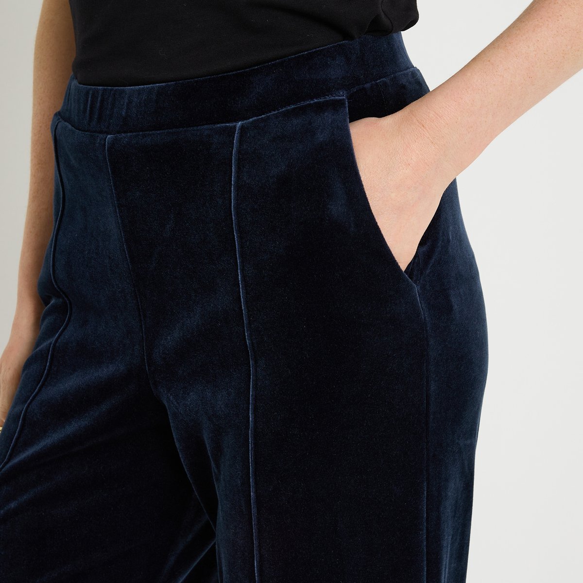 Pantalon large en velours bleu, GRAIN DE MALICE