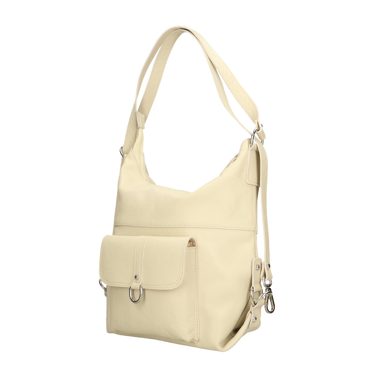 Sac à main en cuir grainé italien RIMINI bleu foncé, OH MY BAG