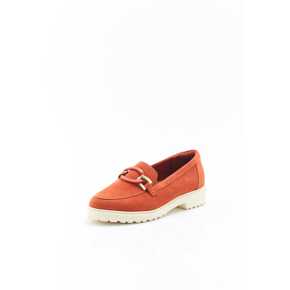 Mocassins crantés avec chaînette Amortyl rose abricot intense, DAMART