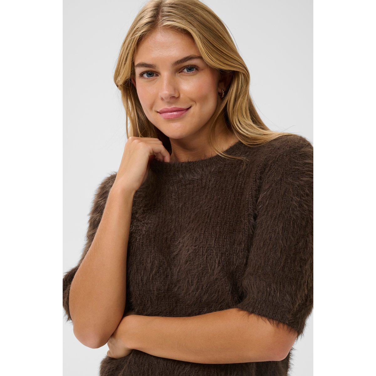 Pullover tricoté marron java, CREAM