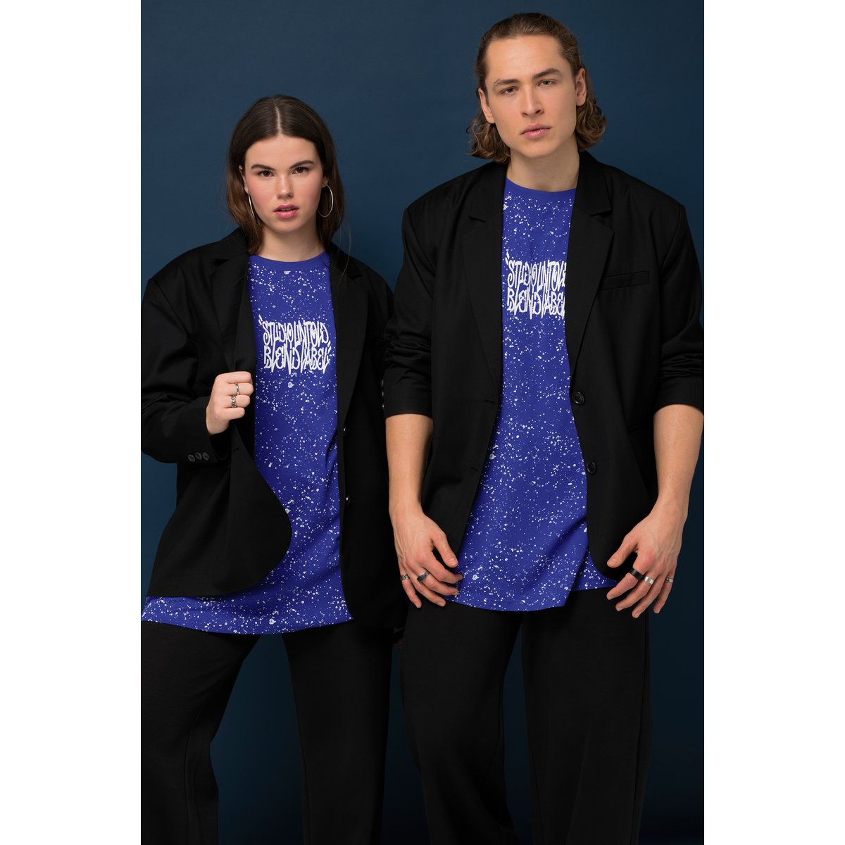 Blazer oversized unisexe à manches longues. noir, STUDIO UNTOLD