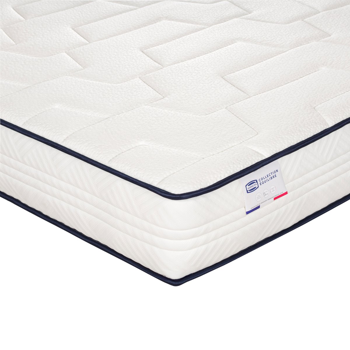 Matelas L'INTEMPOREL 160x200, ressorts ensachés, extra ferme, H24 blanc, SIMMONS