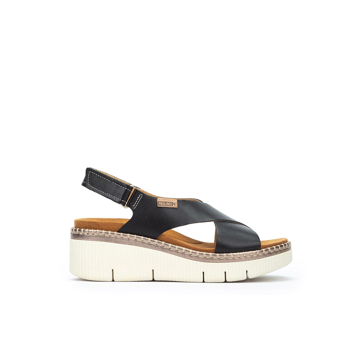 Sandales à semelles compensées cuir Gomera black, PIKOLINOS