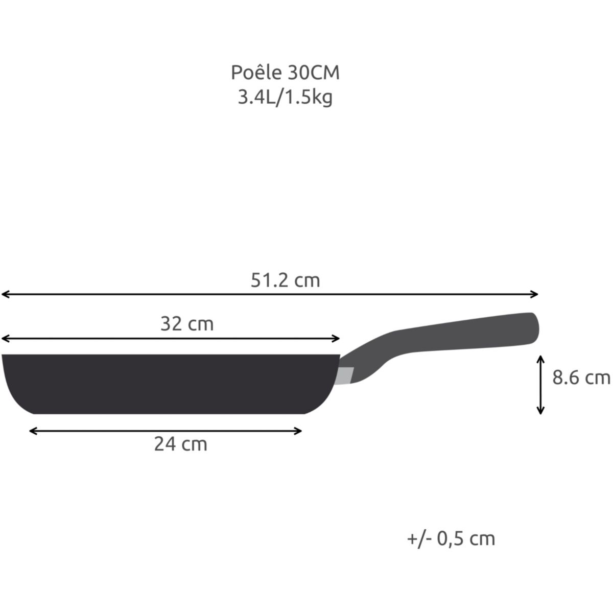 Poêle Desideria 30cm noir, LAGOSTINA
