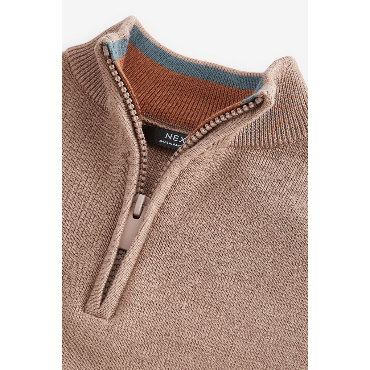 Pull à col zippé marron fauve, NEXT