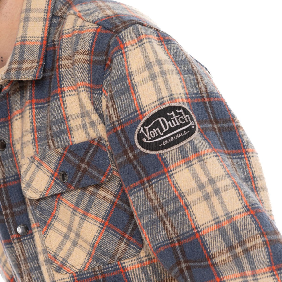 Surchemise à carreaux Pepper beige/bleu/orange, VON DUTCH