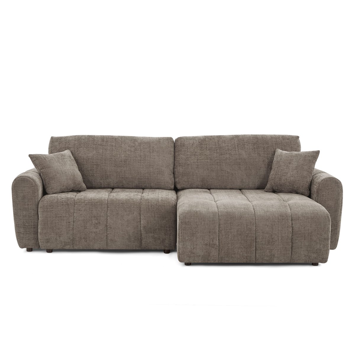Canapé angle convertible 4 places tissu JONEA marron, BAÏTA