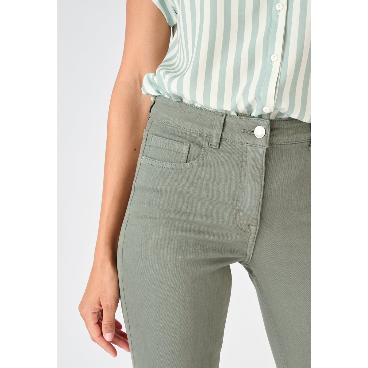 Jean slim 7/8ème Perfect Fit vert eucalyptus, DAMART