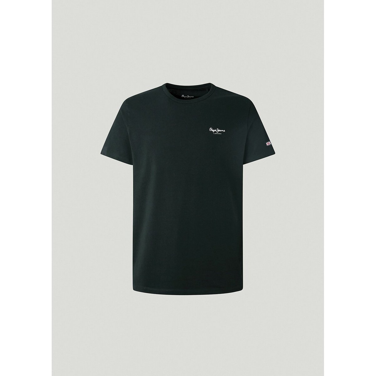 Camiseta de cuello redondo stretch Original Basic negro, PEPE JEANS