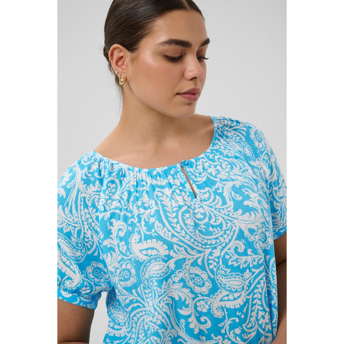 Tunique bleu aquarius chalk paisley, KAFFE CURVE