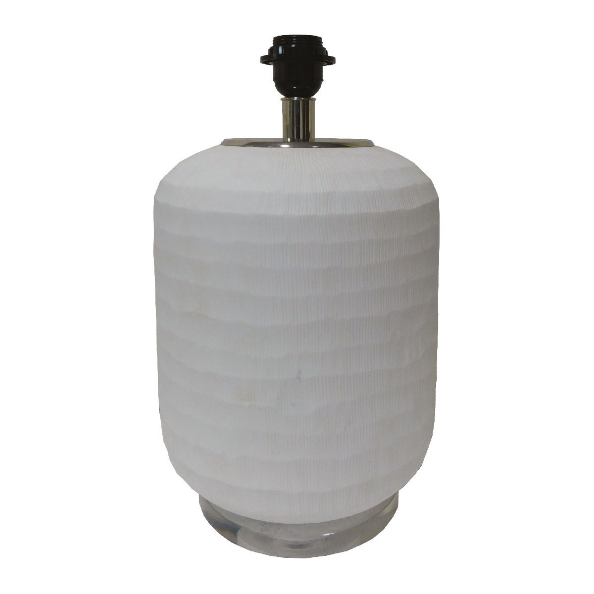 Pied de lampe en verre blanc, BLANC D’IVOIRE
