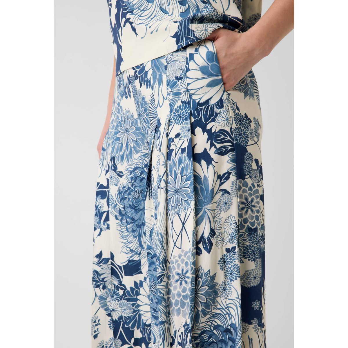 Haut Halter Imprimé Foulard bleu floral, GUESS