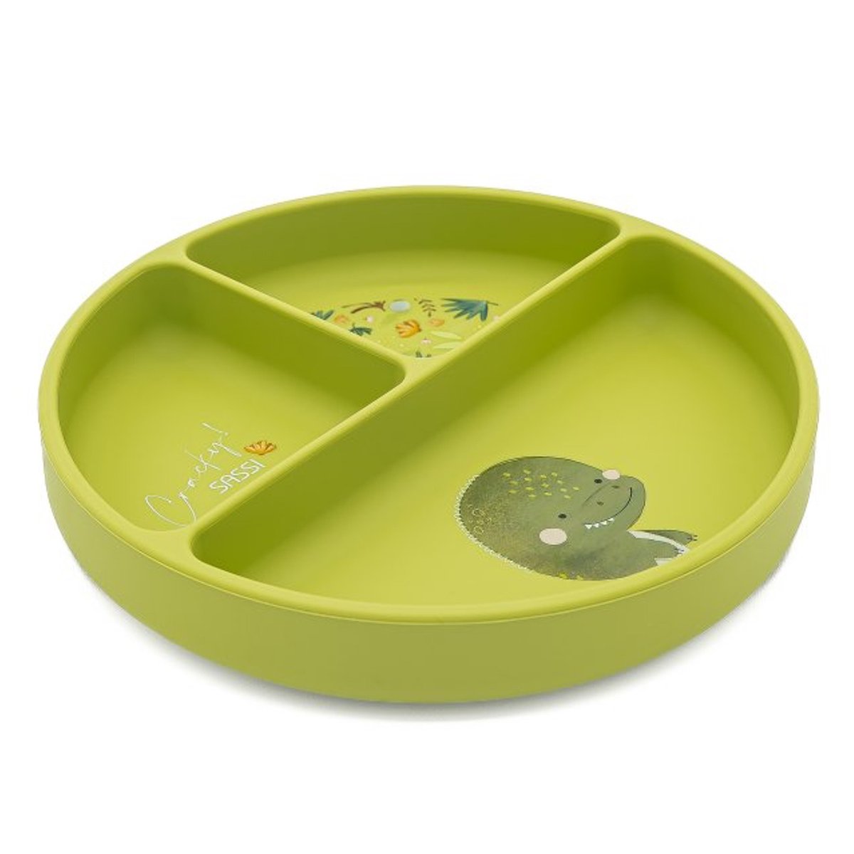 Assiette compartimentée en silicone avec ventouse ANIMAUX ANIMAUX vert, SASSI