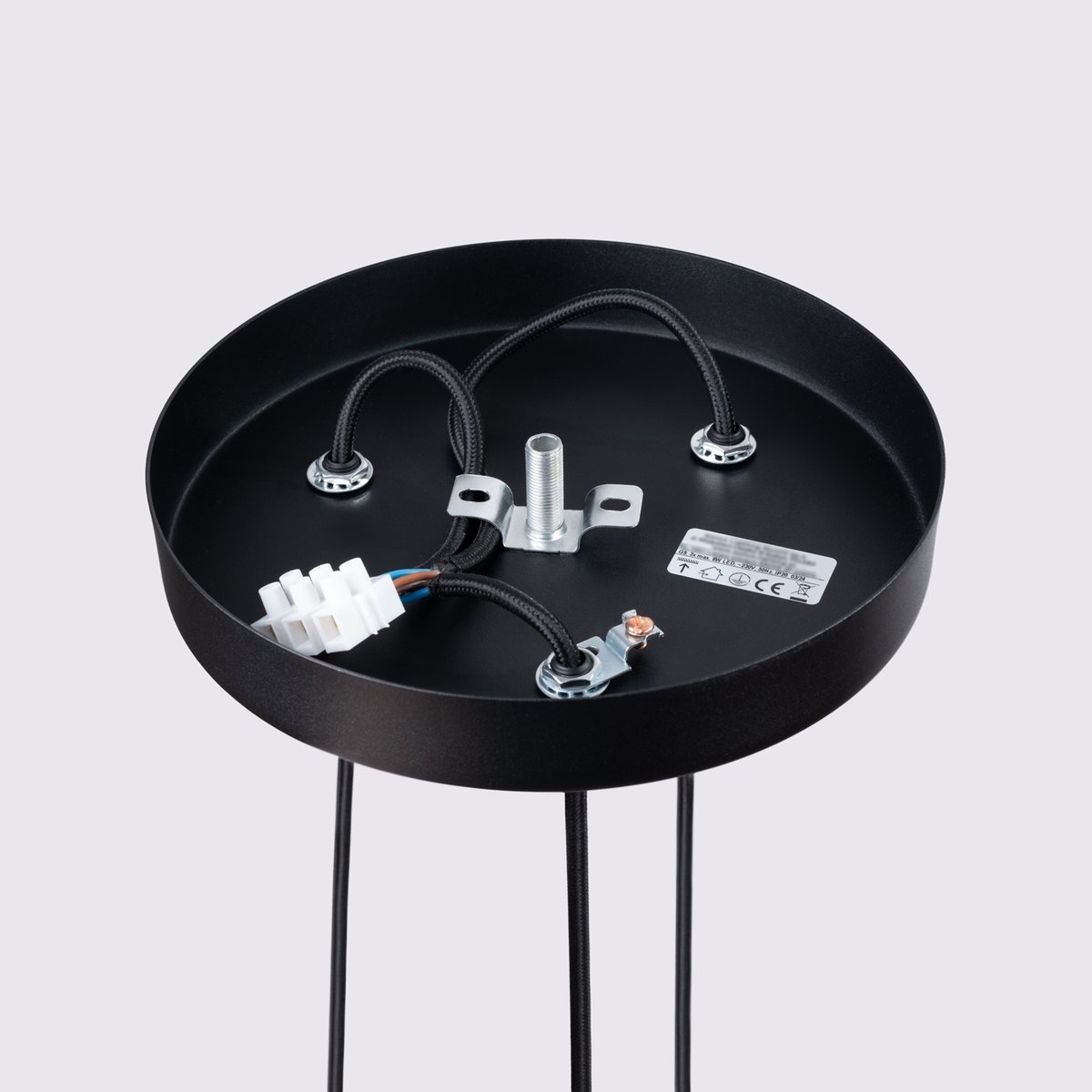 Suspension Aluminium Noir GU10 3 Karbon noir, EDEN