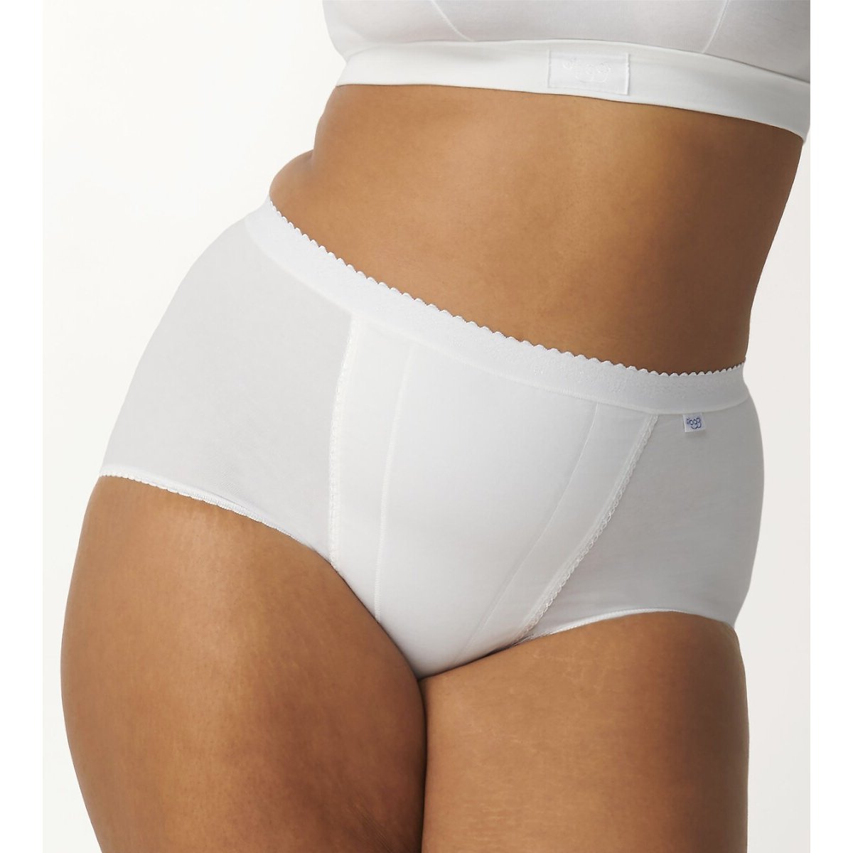 Lot de 2 slips maxi Control ventre plat blanc, SLOGGI