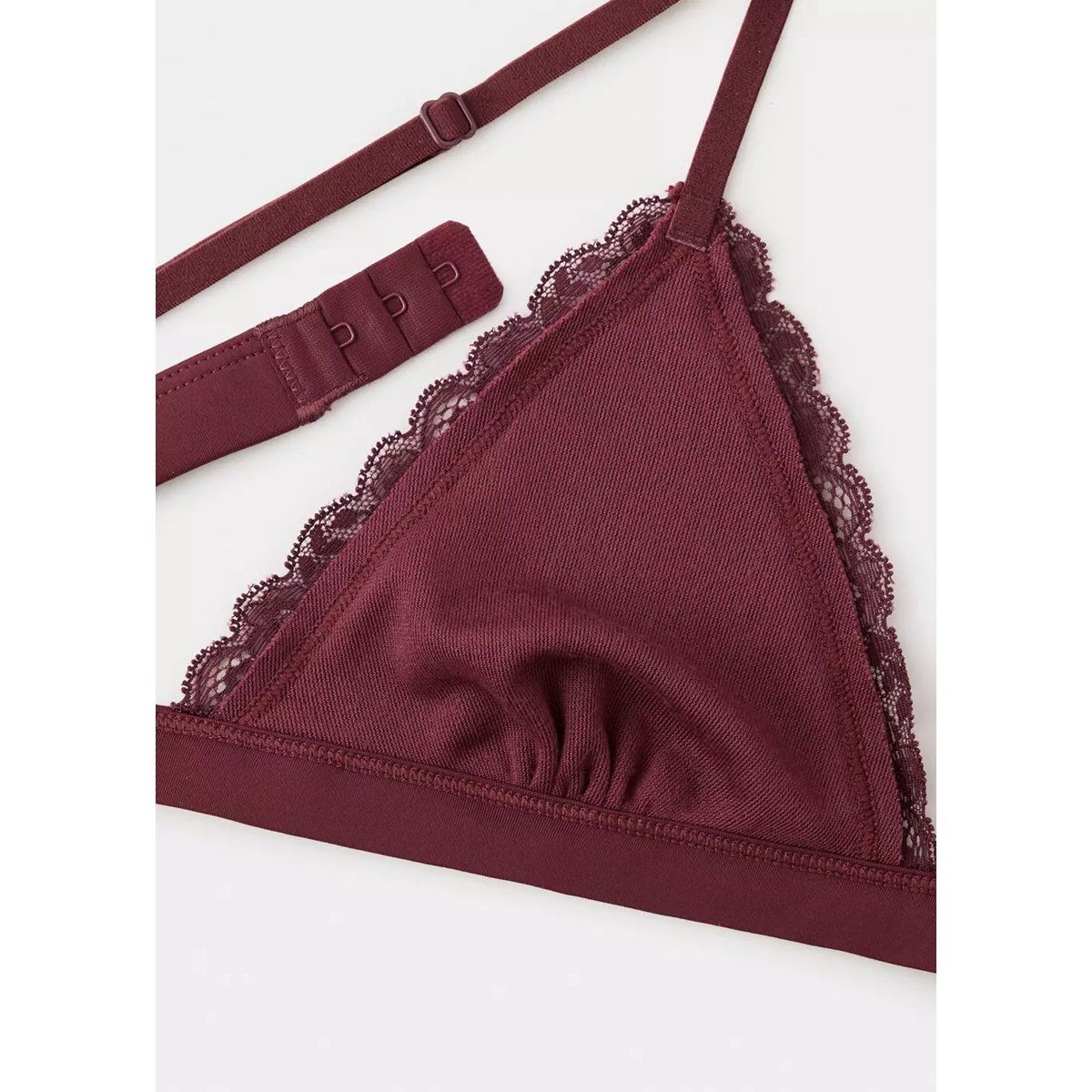 Soutien-gorge satiné dentelle bordeaux, MANGO TEEN