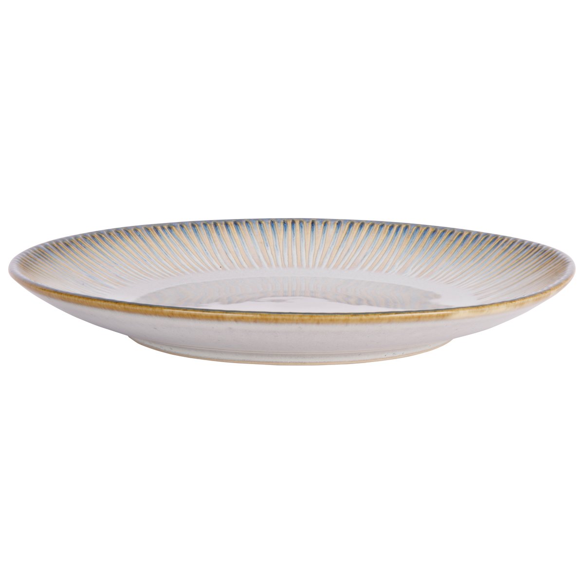 Lot de 6 assiettes plates en grès, LISTRA bleu-beige, COSY&TRENDY