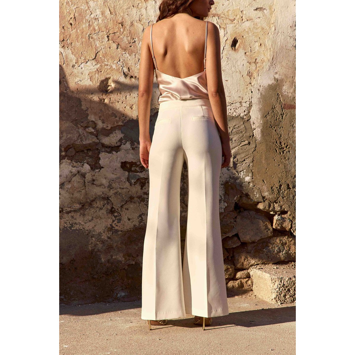 Pantalon flare uni PONNY 12-ivoire, LA PETITE ETOILE