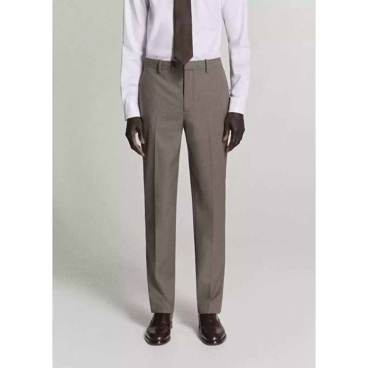 Pantalon de costume London regular-fit marron moyen, MANGO MAN