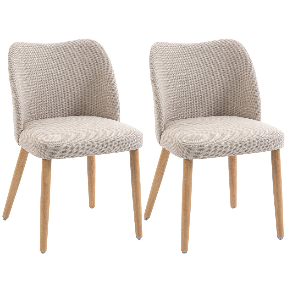 Chaise de salle à manger Lin (100 % crème, bois clair, HOMCOM