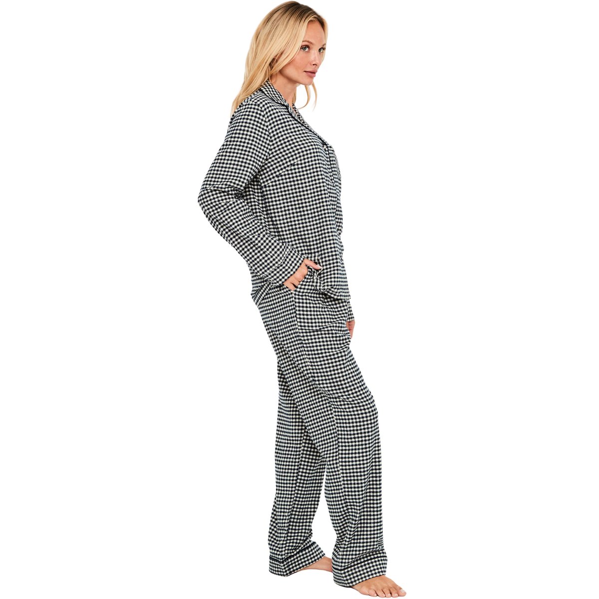 Pyjama pantalon chemise manches longues French Twin bleu, SELMARK
