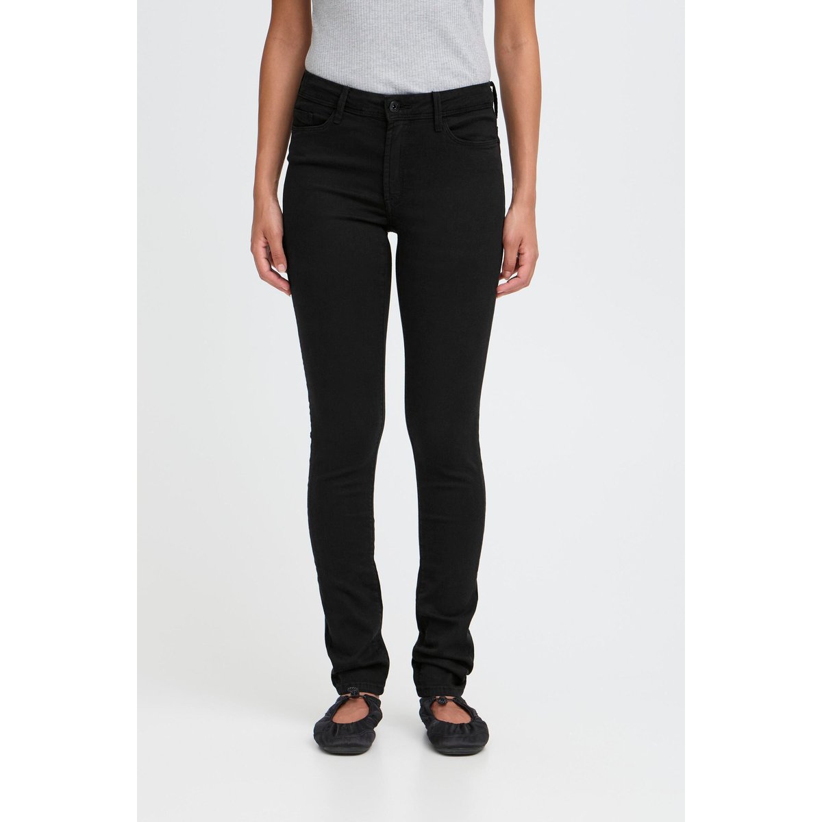Jeans coupe skinny, taille mi-haute noir, ICHI