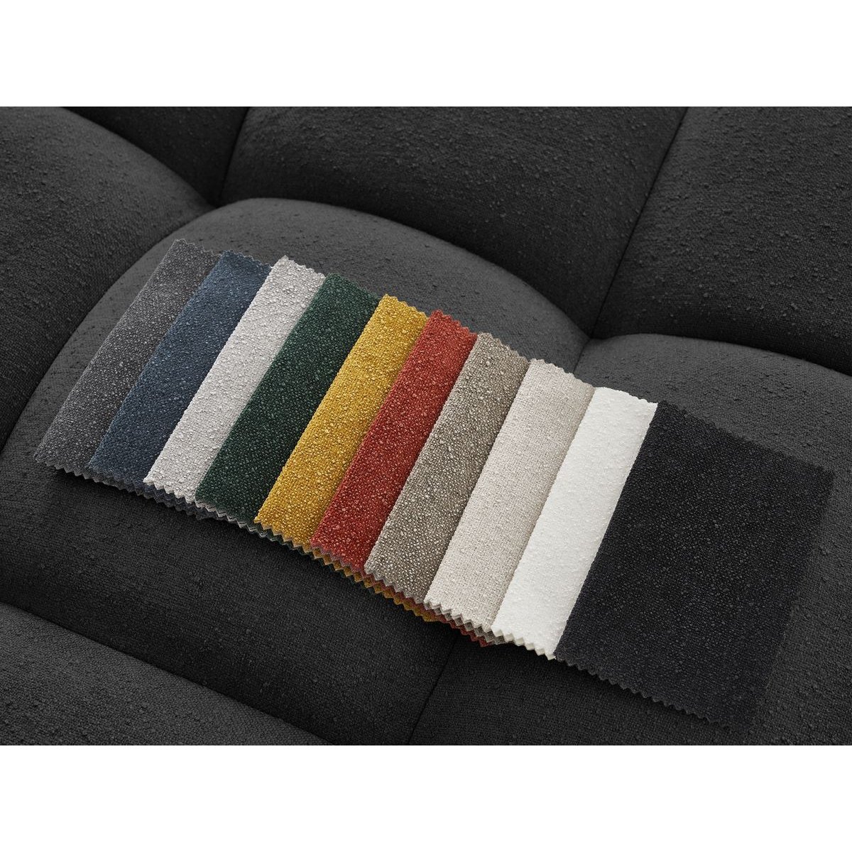 Pouf tissu chiné, EVEREST noir, BOBOCHIC