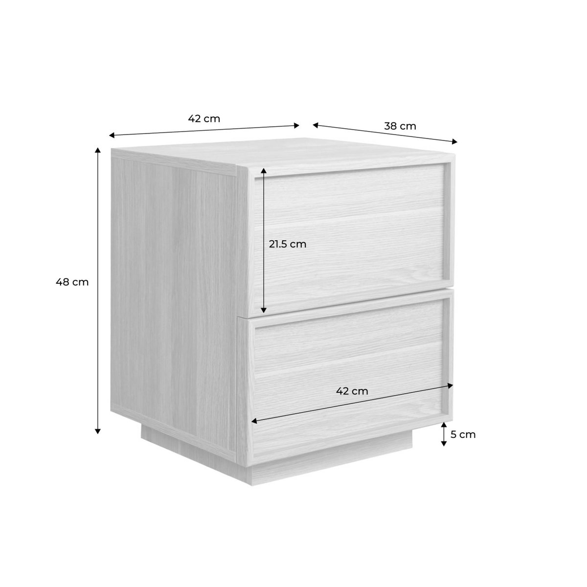 Table de chevet décor bois 2 tiroirs (lot de 2) KUBA noyer, SWEEEK