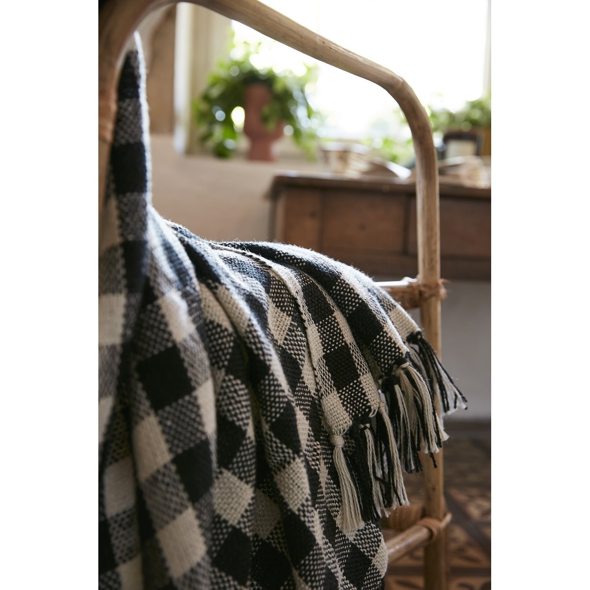 Plaid a franges Gabriel noir, EDEN