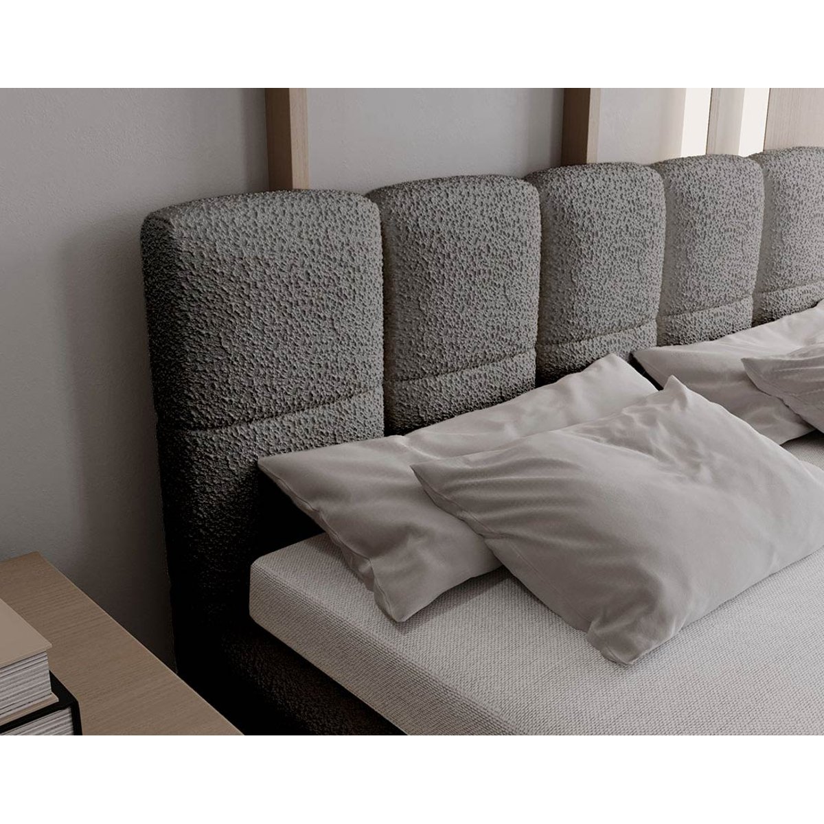 Lit coffre - PAULITO gris, BEST MOBILIER