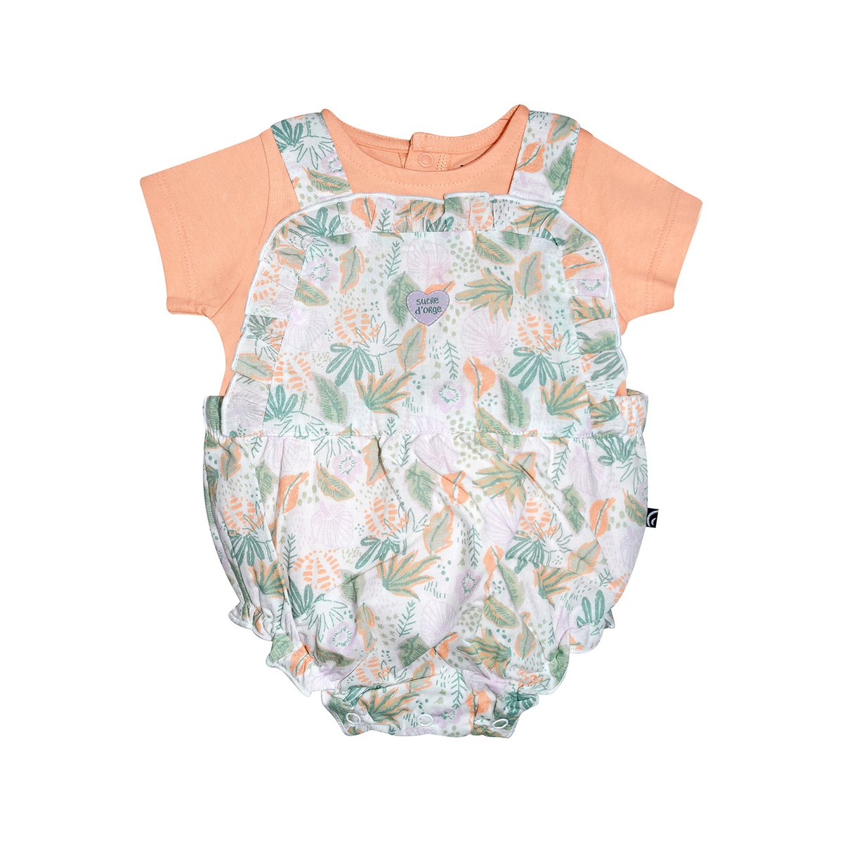 Tshirt salopette nayla voile court naissance blanc, SUCRE D'ORGE