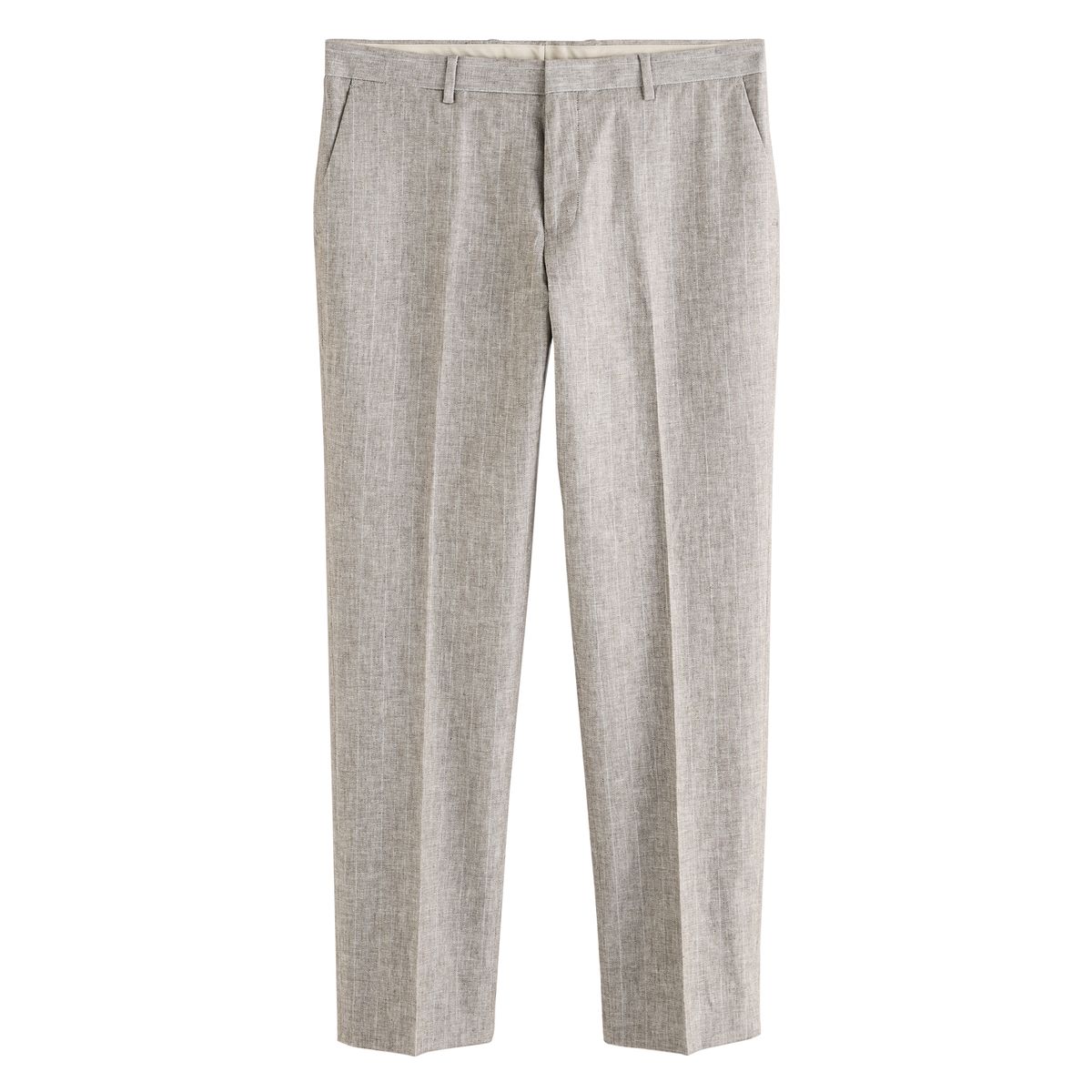 Pantalon de costume ajusté rayé grège, NEXT