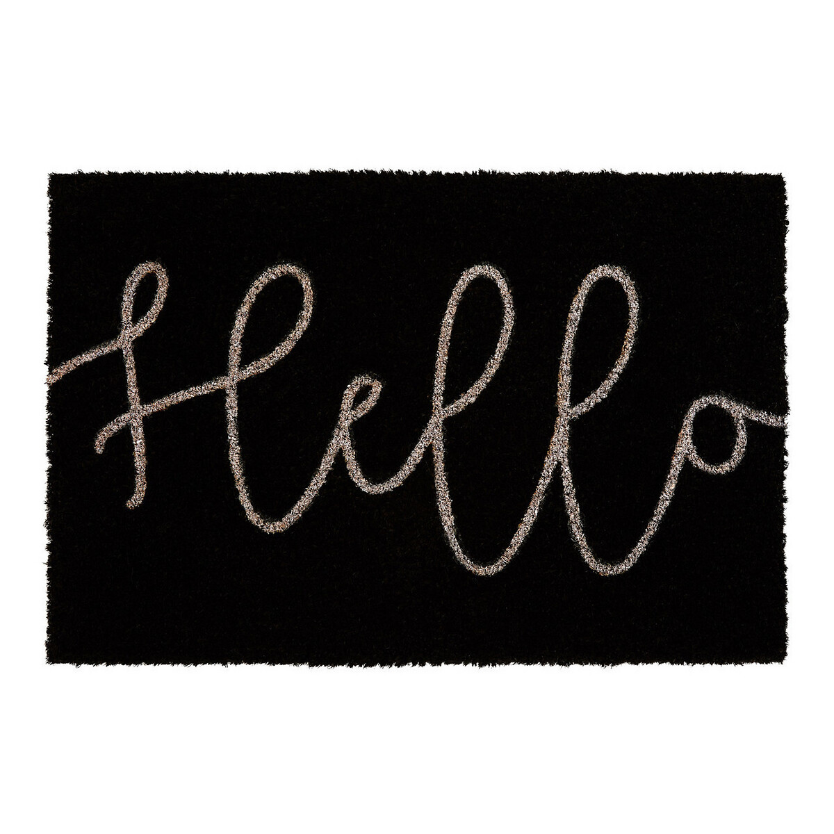 Hello Coir Doormat black, SO'HOME