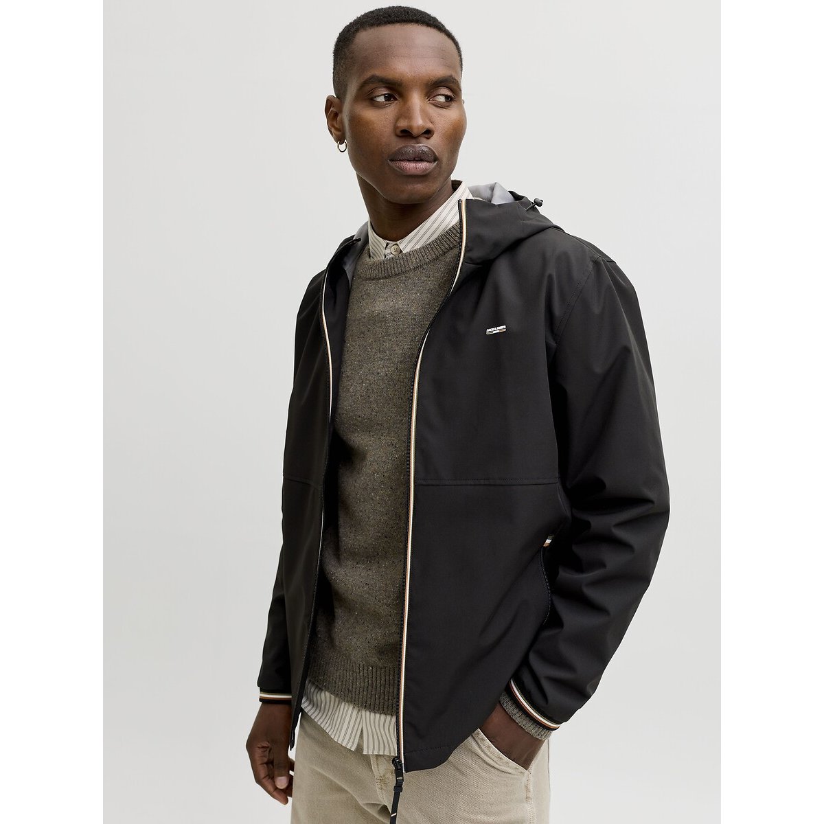 Hooded Windbreaker black, JACK & JONES